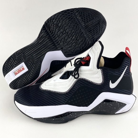 Nike LeBron Soldier 14 Black White Men's Basketball Shoes Red XIV CK6024 002 - Picture 2 of 12